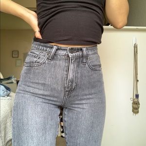 uniqlo grey denim regular fit jeans